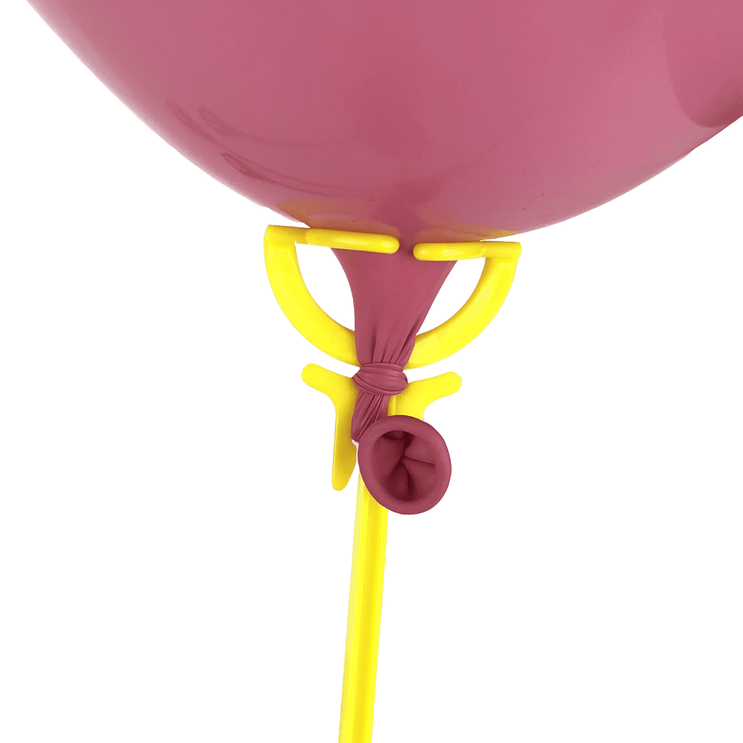 ZBS-006 - 100 einteilige gelbe Ballon-Haltestäbe 35 cm