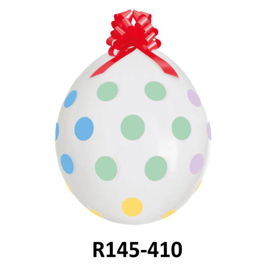 R145-410 - 25 Stufferballons mit grossen bunten Punkten (Dots)