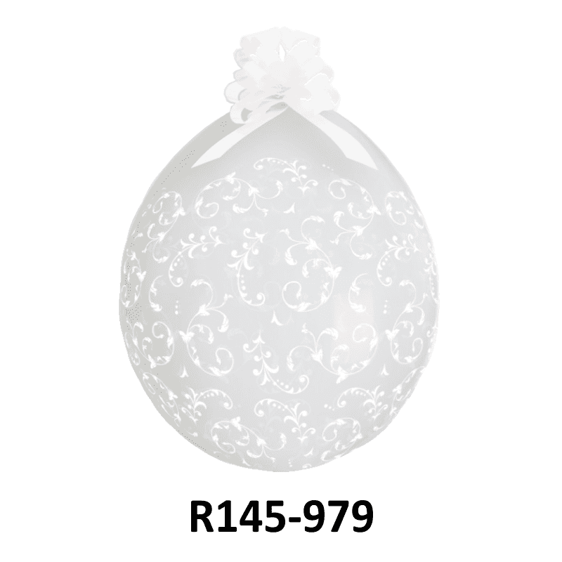 R145-979 - 25 Stufferballons mit weissen Ornamenten